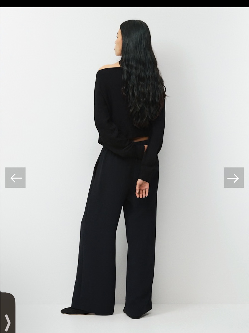 Aritzia The Lodge Pant crepette wide leg women medium black - Picture 4 of 7